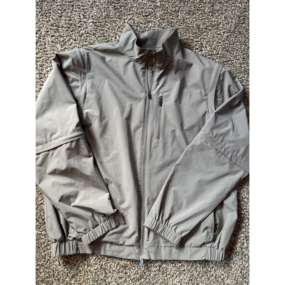 Walter Hagen Windbreaker Jacket Brown XLFull Zip Convertale Detachable Sleeves